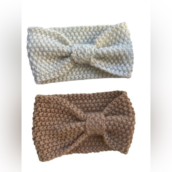 Bundle (2) crochet solid headband warm bulky crocheted - Picture 1 of 8